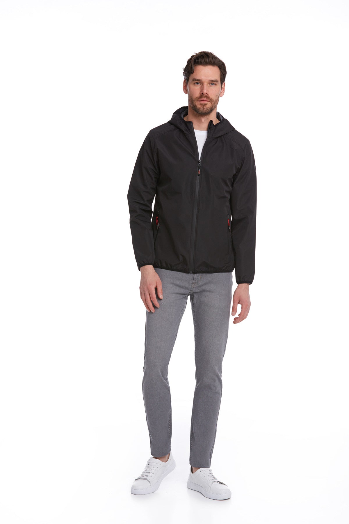 Slim Fit Black Seasonal Lykia Hooded Coat - SAYKI