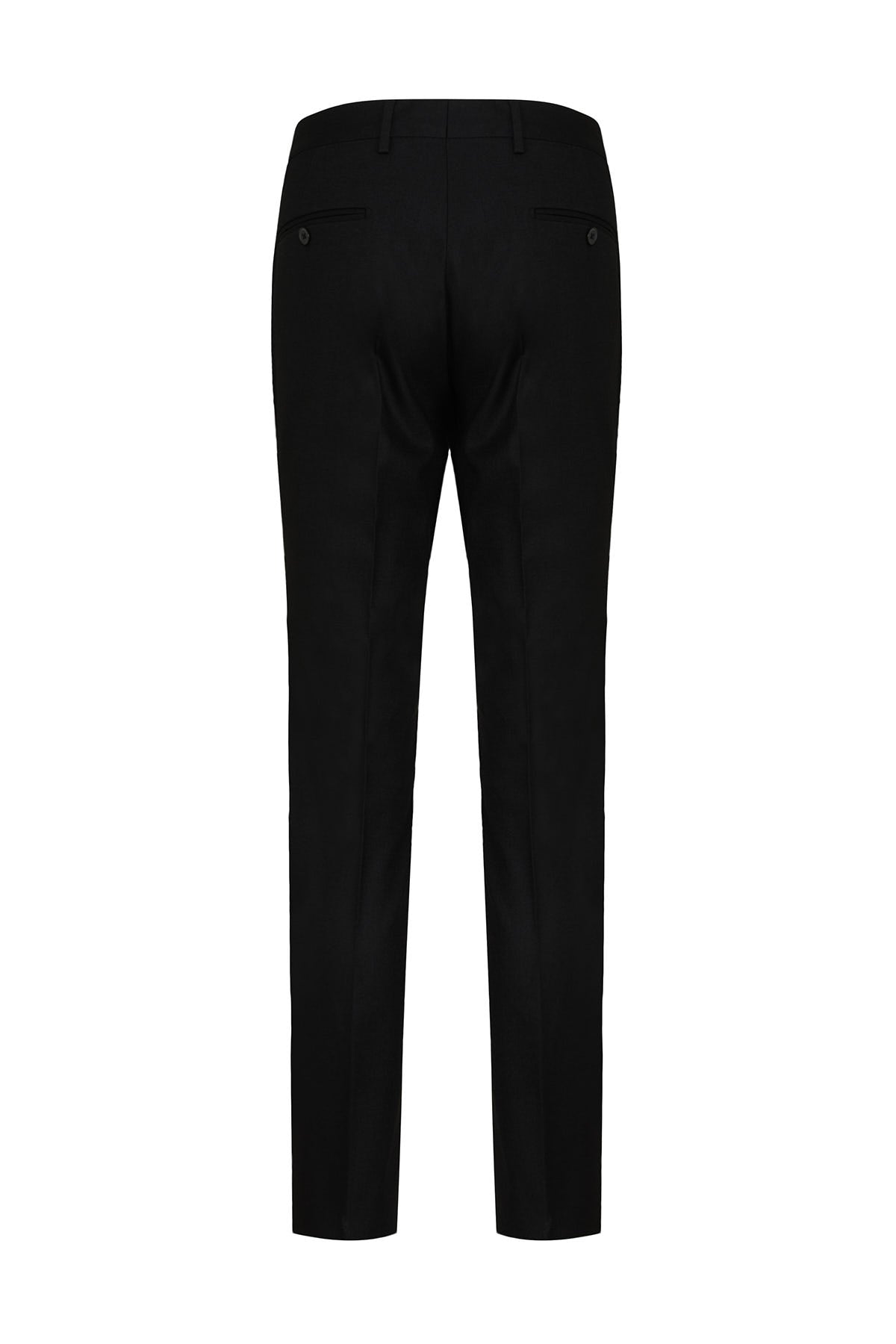 Slim Fit Black Side Pocket Low Waist Dress Pants - SAYKI