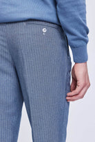 Slim Fit Blue Peak Lapel Striped Double-Breasted Classic