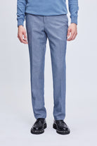 Slim Fit Blue Peak Lapel Striped Double-Breasted Classic