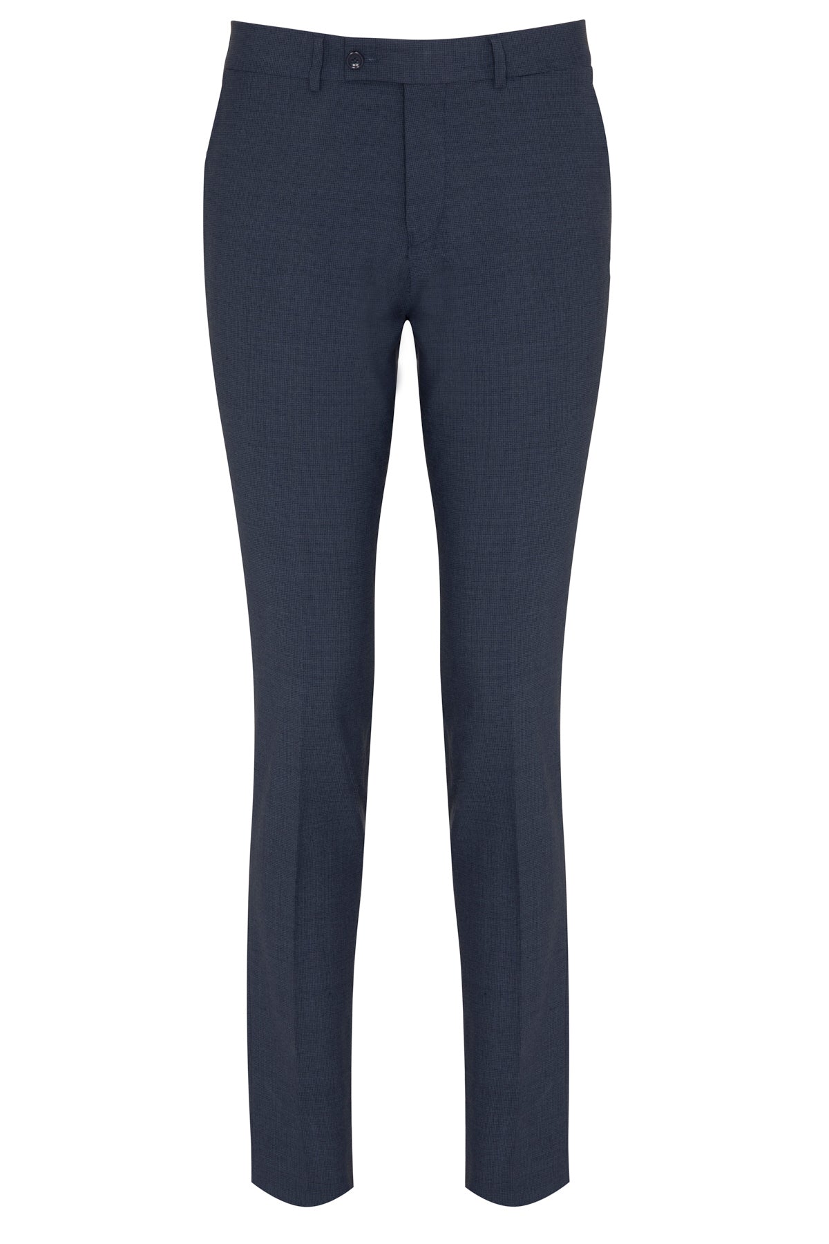 Slim Fit Blue Side Pocket Low Waist Wool Dress Pants - SAYKI
