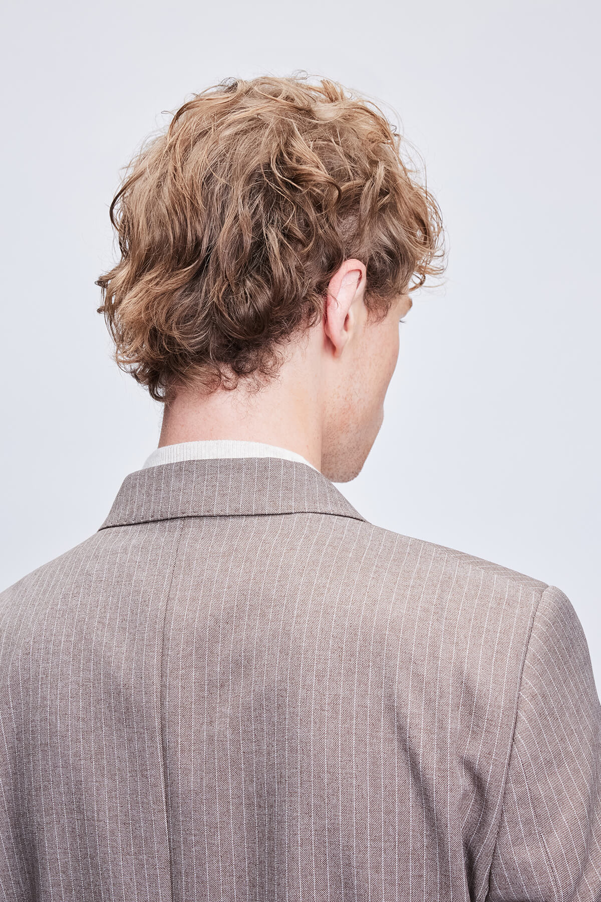 Slim Fit Brown Peak Lapel Striped Double-Breasted Classic