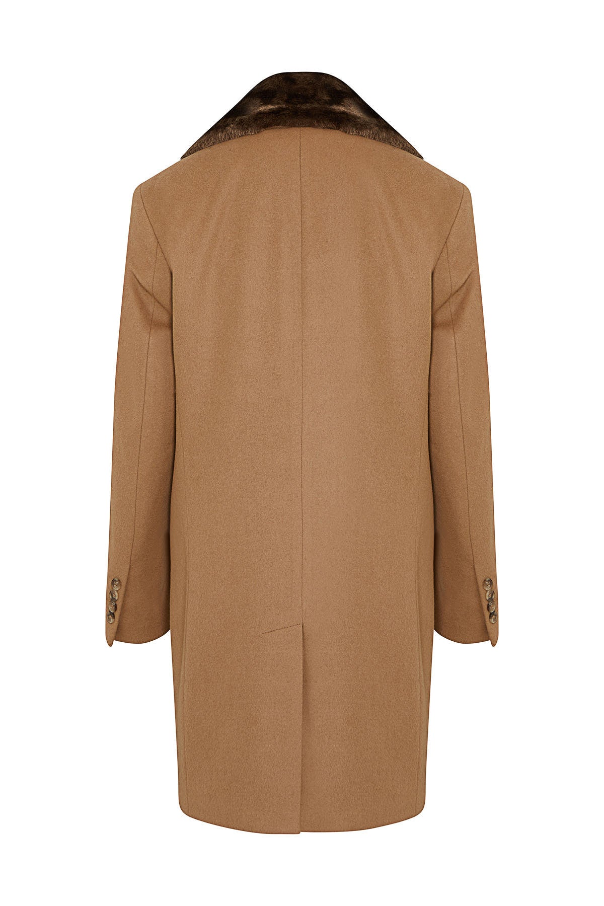 Slim Fit Cachet Camel Wool Blend Overcoat - SAYKI