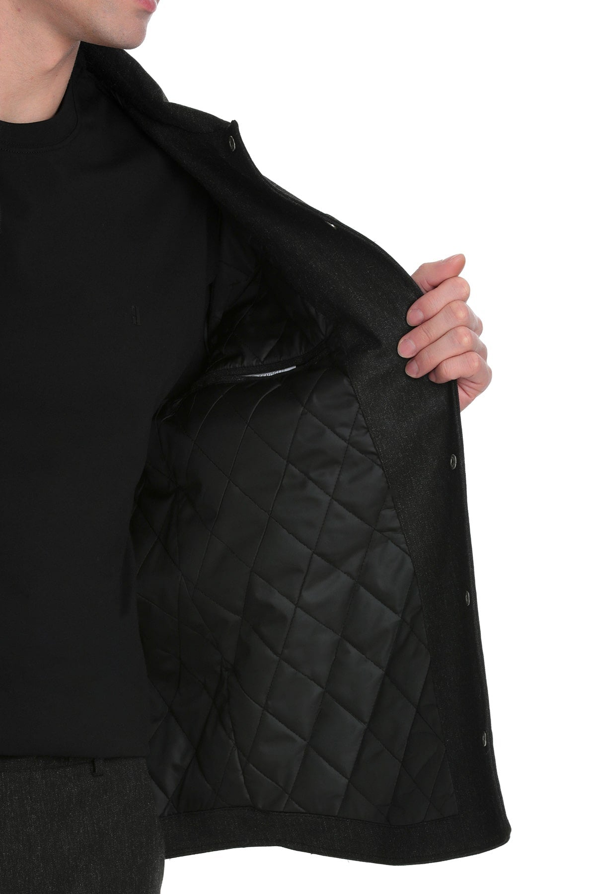 Slim Fit Charcoal Notch Lapel Overshirt Casual Suit - SAYKI