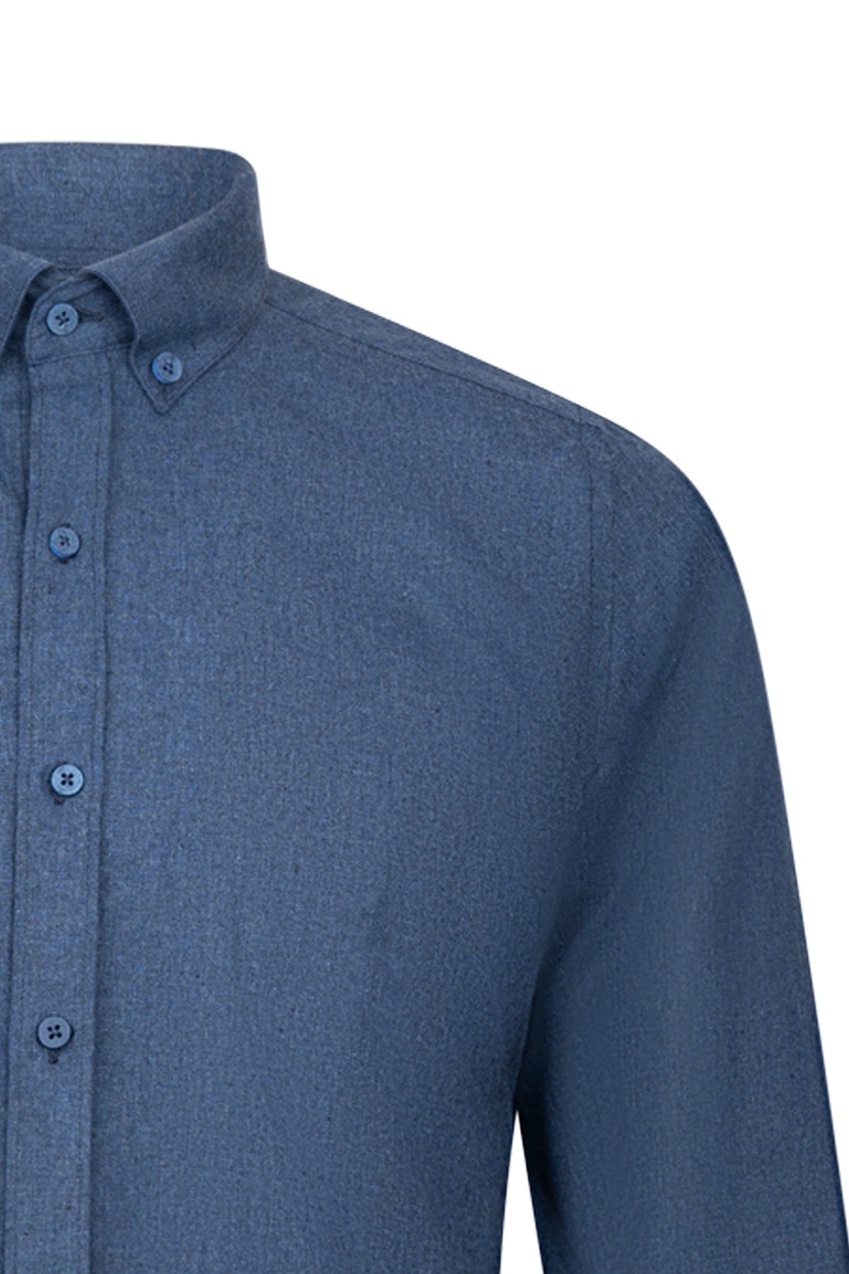 Slim Fit Cotton Blend Navy Casual Shirt - SAYKI