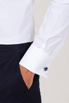 Slim Fit Cotton French Cuff White Dress Shirt - SAYKI