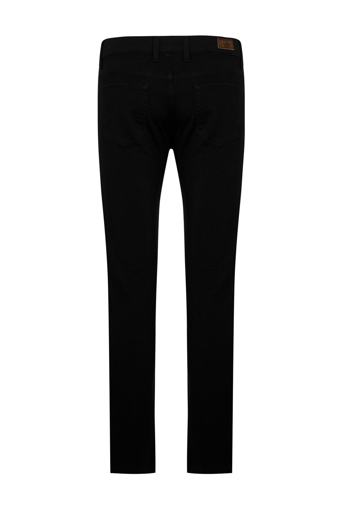 Slim Fit Cotton Low Waist Black Casual Pants - SAYKI
