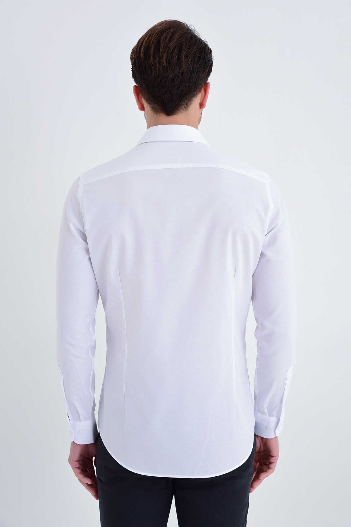 Slim Fit Cotton White Casual Shirt - SAYKI