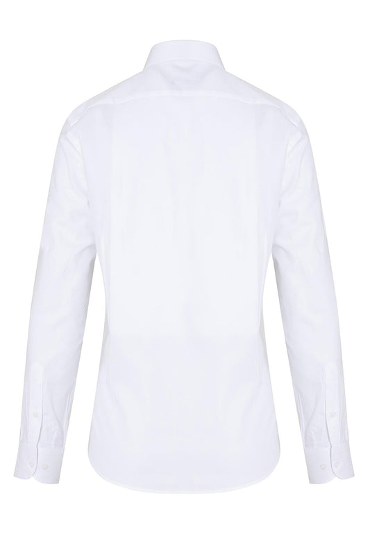 Slim Fit Cotton White Dress Shirt - SAYKI