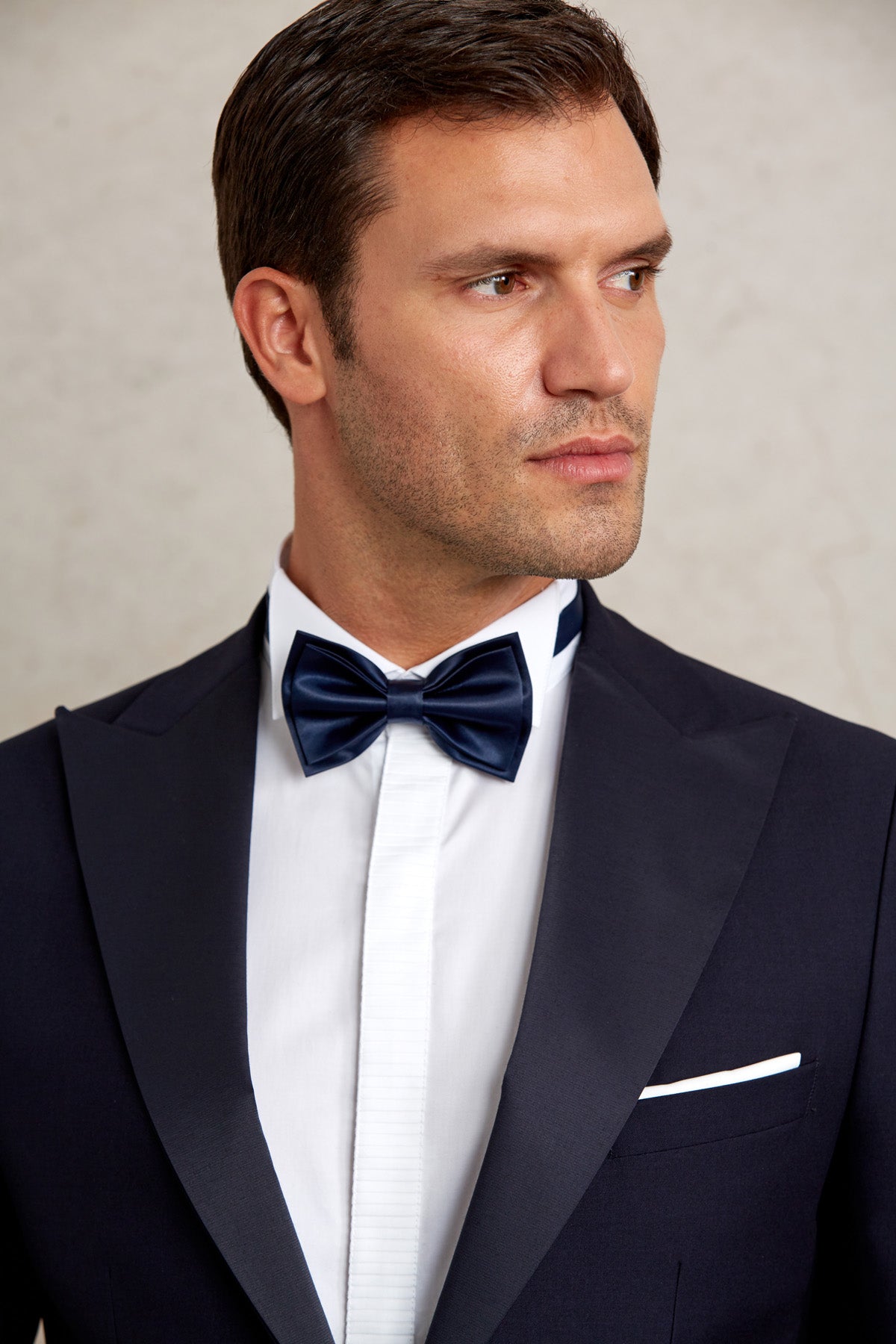 Slim Fit Dark Navy Release Peak Lapel Classic Tuxedo - SAYKI
