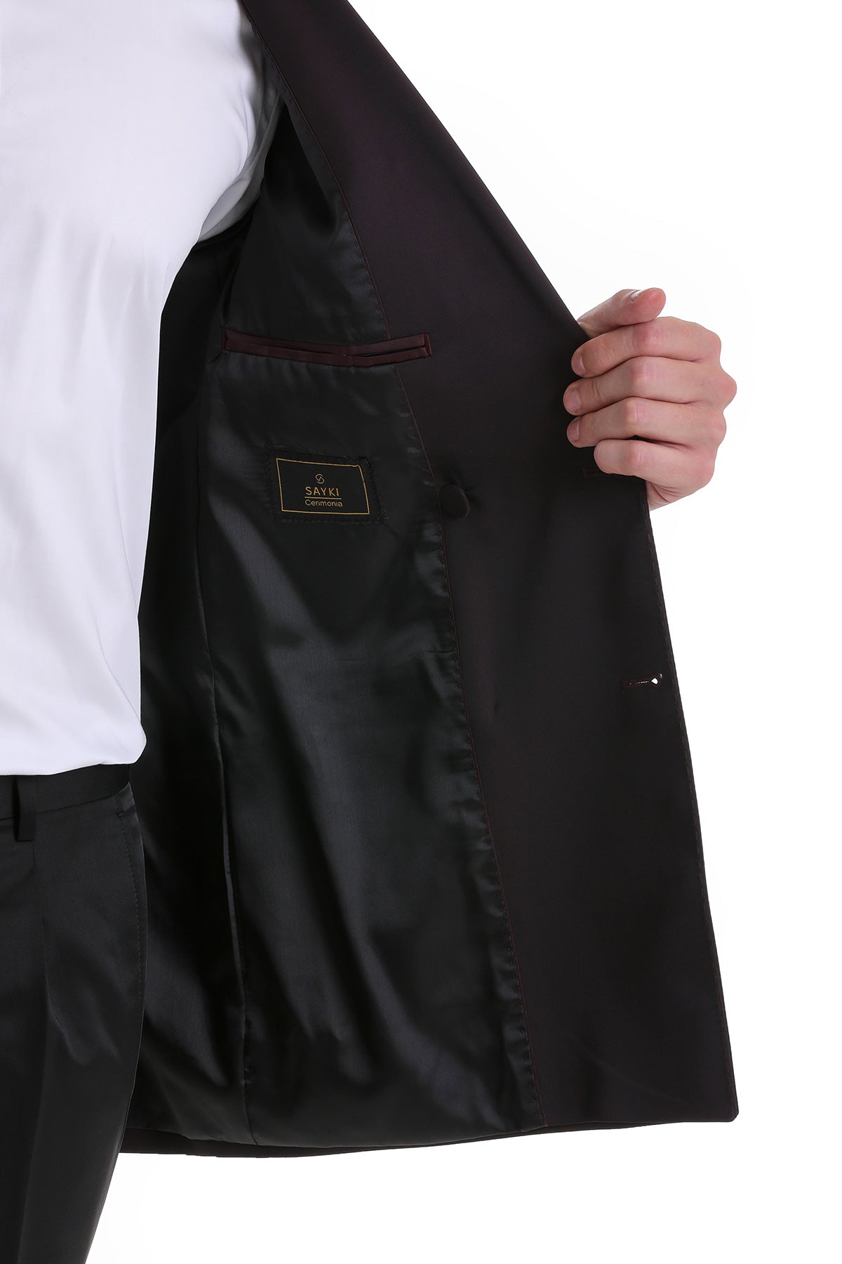 Slim Fit Double Breasted Burgundy Classic Tuxedo Suit