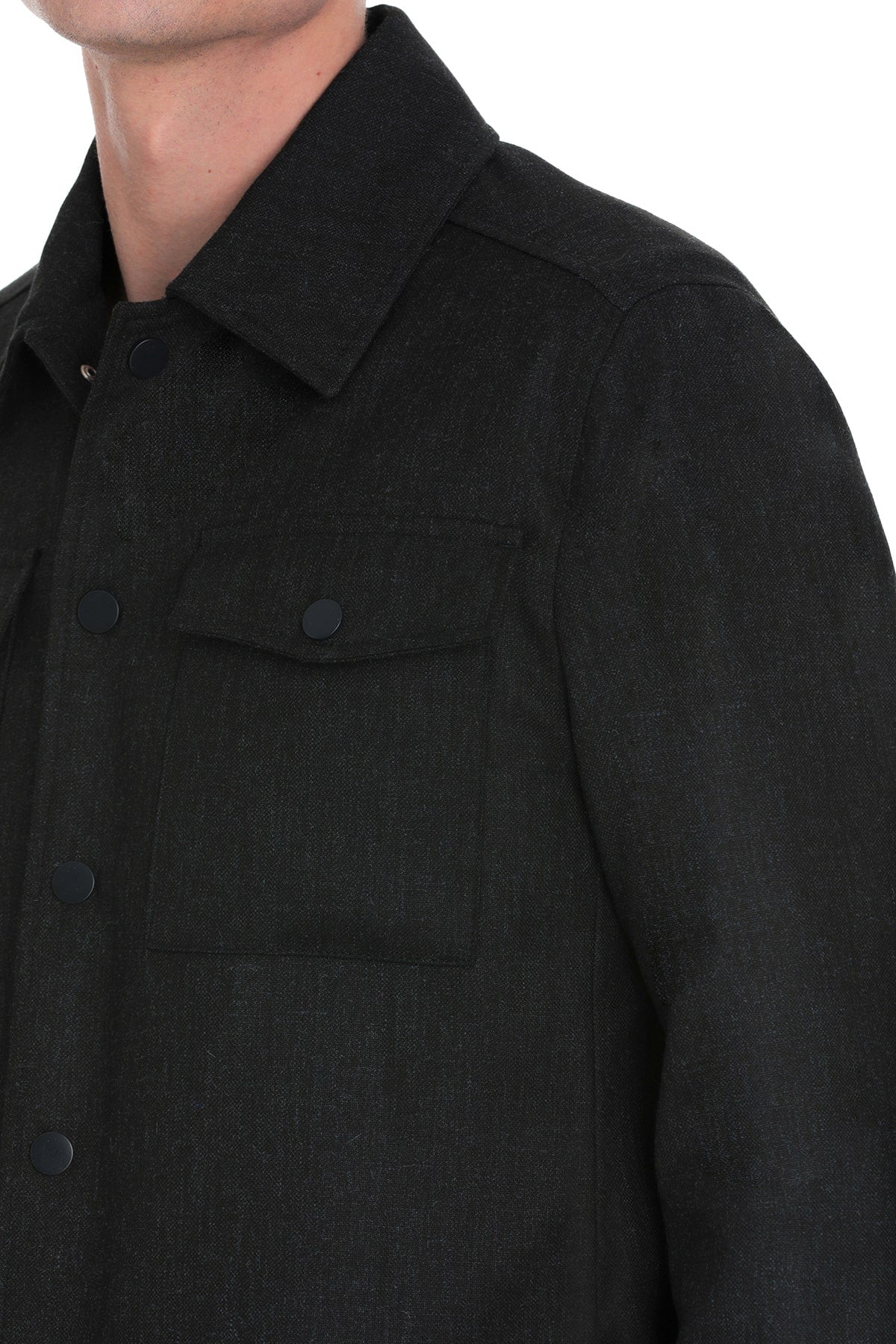 Slim Fit Enamel Blue Notch Lapel Overshirt Casual Suit