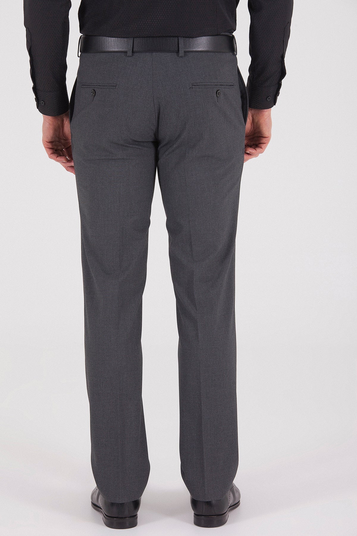 Slim Fit Gray Low Waist Dress Pants - SAYKI