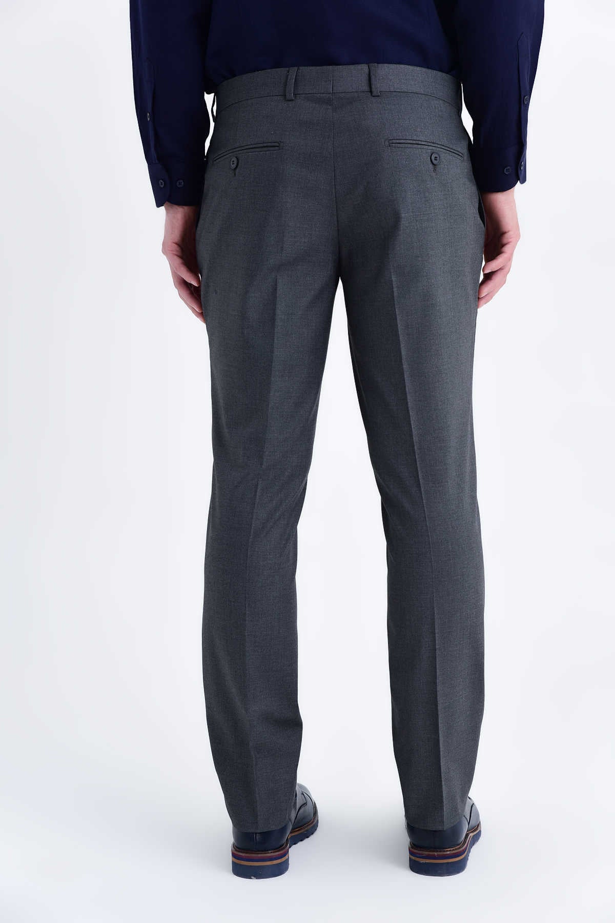 Slim Fit Gray Side Pocket Dress Pants - SAYKI