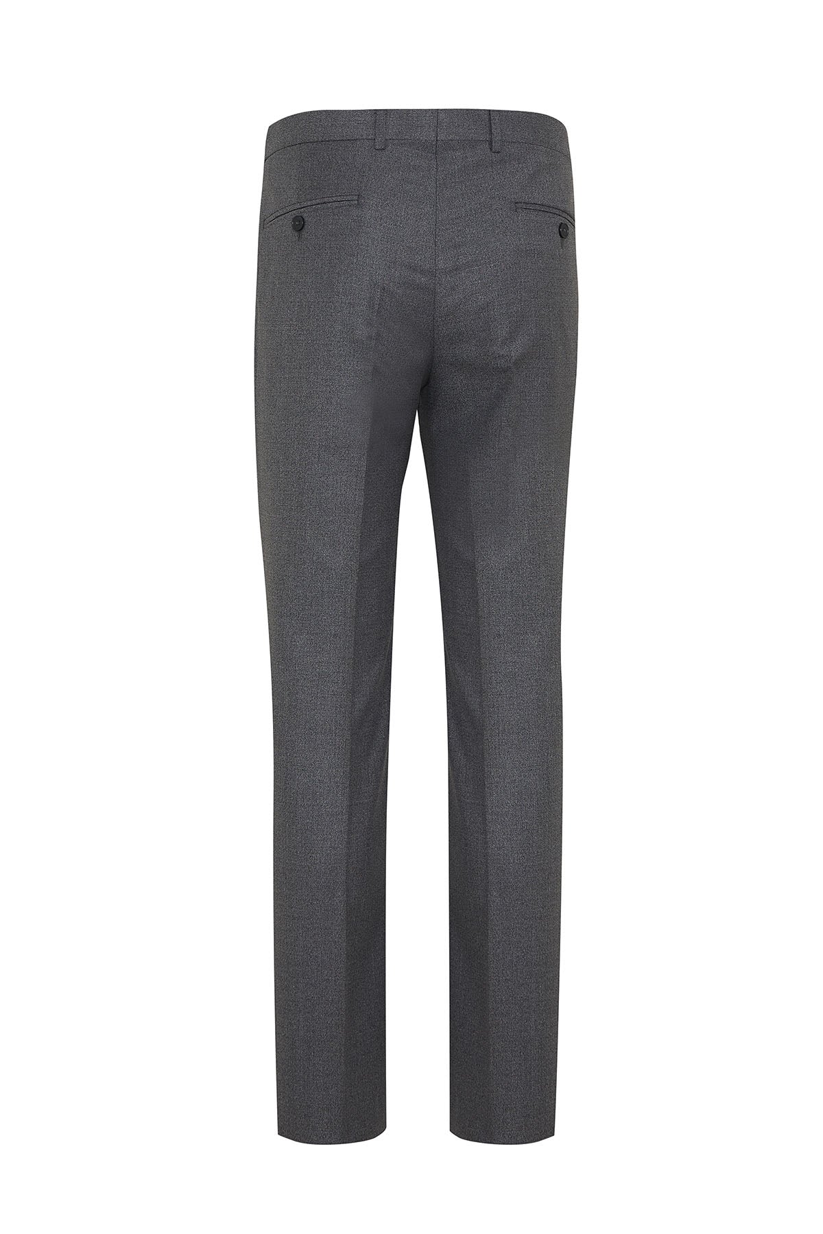 Slim Fit Gray Side Pocket High Waist Dress Pants - SAYKI