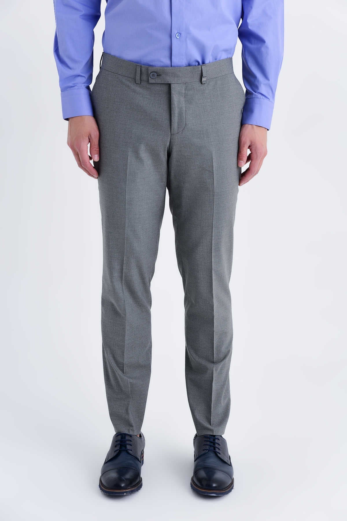 Slim Fit Gray Side Pocket Low Waist Dress Pants - SAYKI