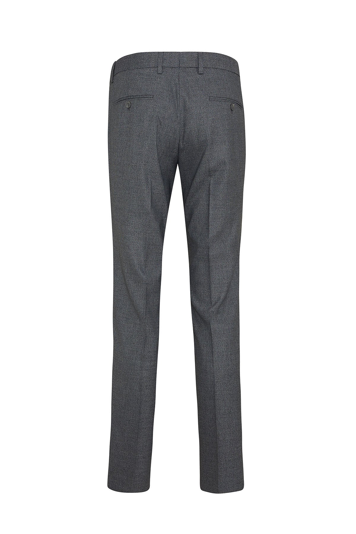 Slim Fit Gray Side Pocket Low Waist Wool Dress Pants - SAYKI