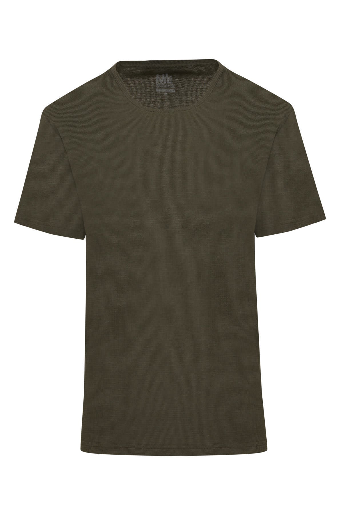Slim Fit Khaki Cotton Crew Neck T-Shirt - SAYKI