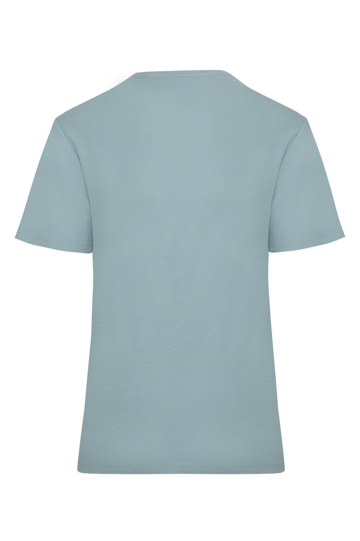 Slim Fit Light Blue Cotton Crew Neck T-Shirt - SAYKI