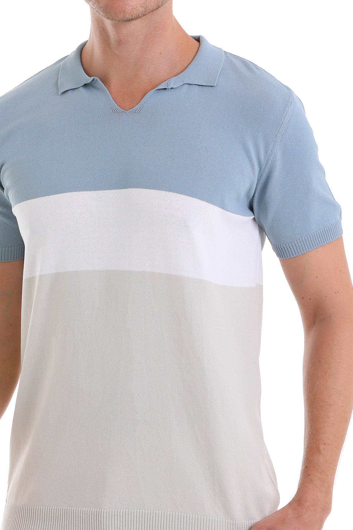 Slim Fit Light Blue Polo T-Shirt - SAYKI