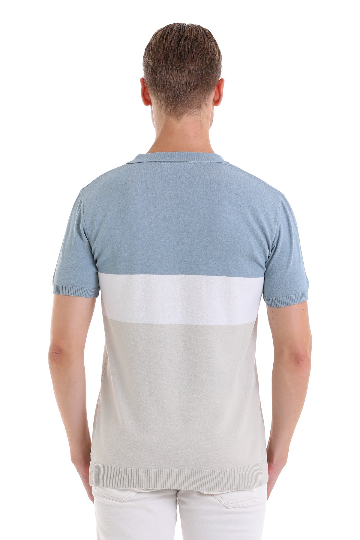 Slim Fit Light Blue Polo T-Shirt - SAYKI