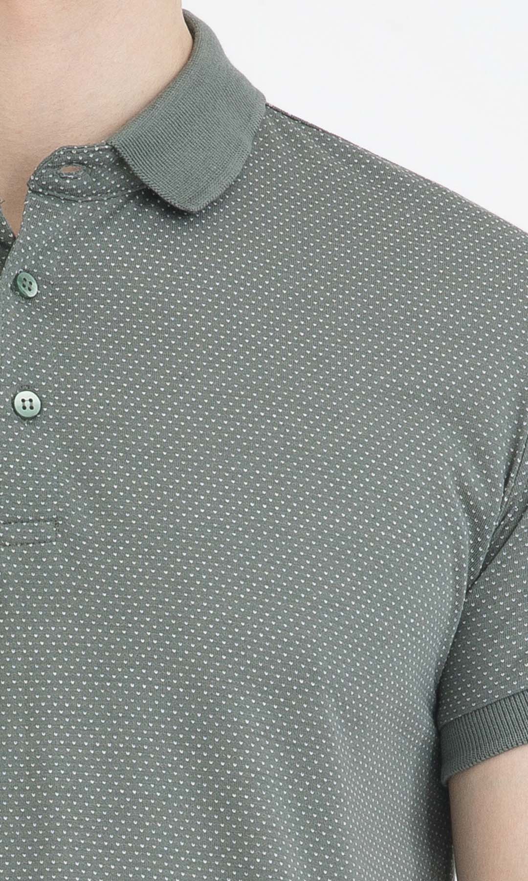 Slim Fit Light Khaki - White Polo T-Shirt - SAYKI