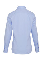 Slim Fit Long Sleeve 100% Cotton Blue Dress Shirt - SAYKI