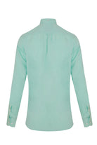 Slim Fit Long Sleeve Cotton Green Water Casual Shirt - SAYKI