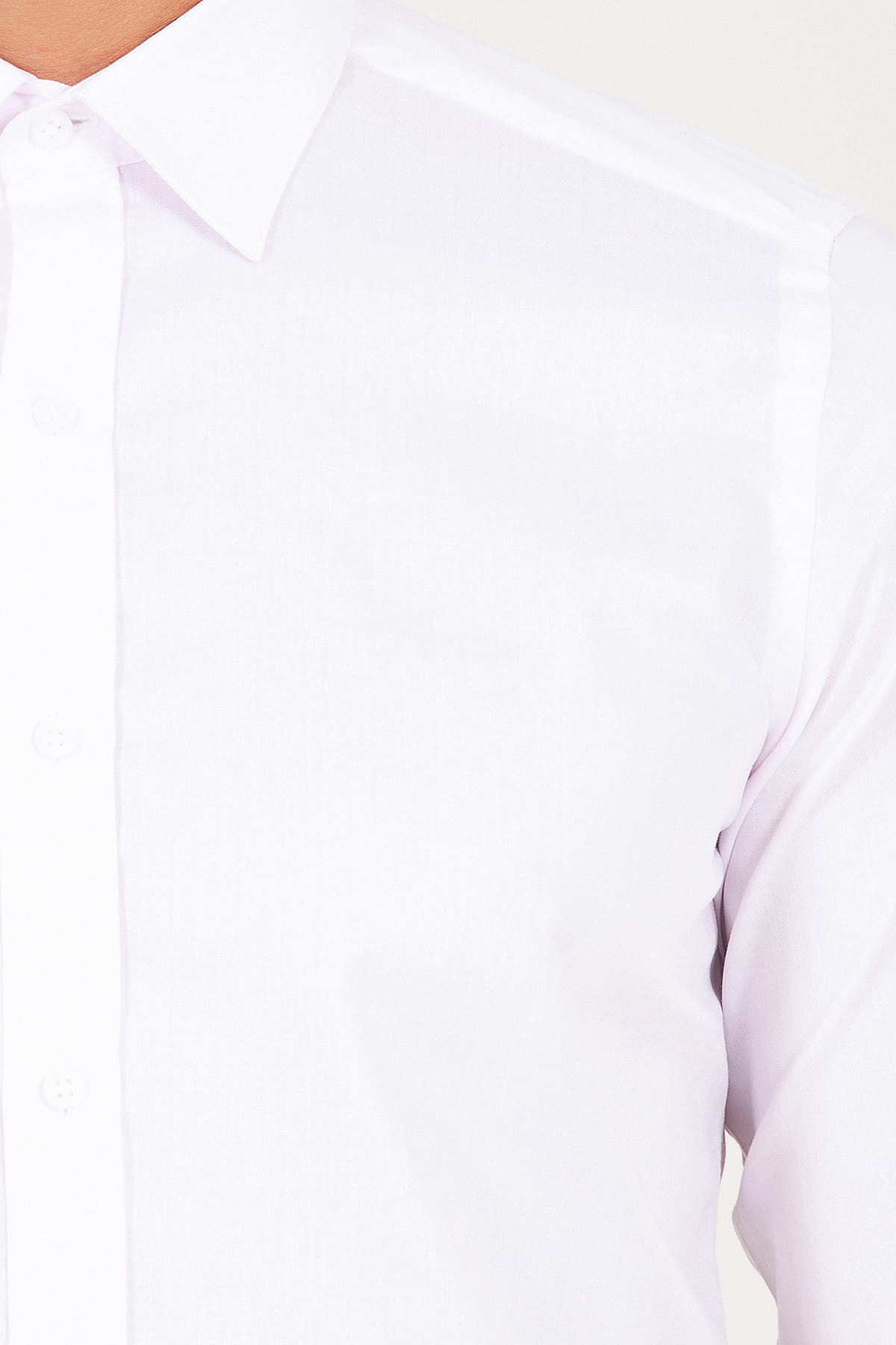 Slim Fit Long Sleeve Cotton Pink Dress Shirt - SAYKI