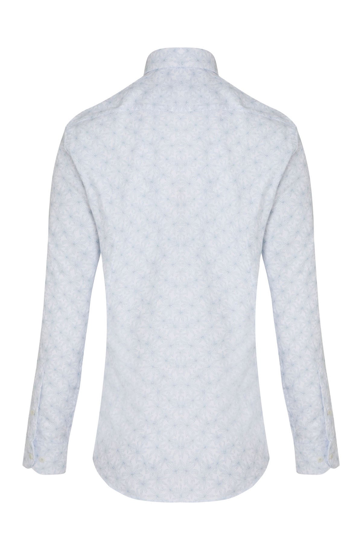 Slim Fit Long Sleeve Printed 100% Cotton Mint Casual Shirt