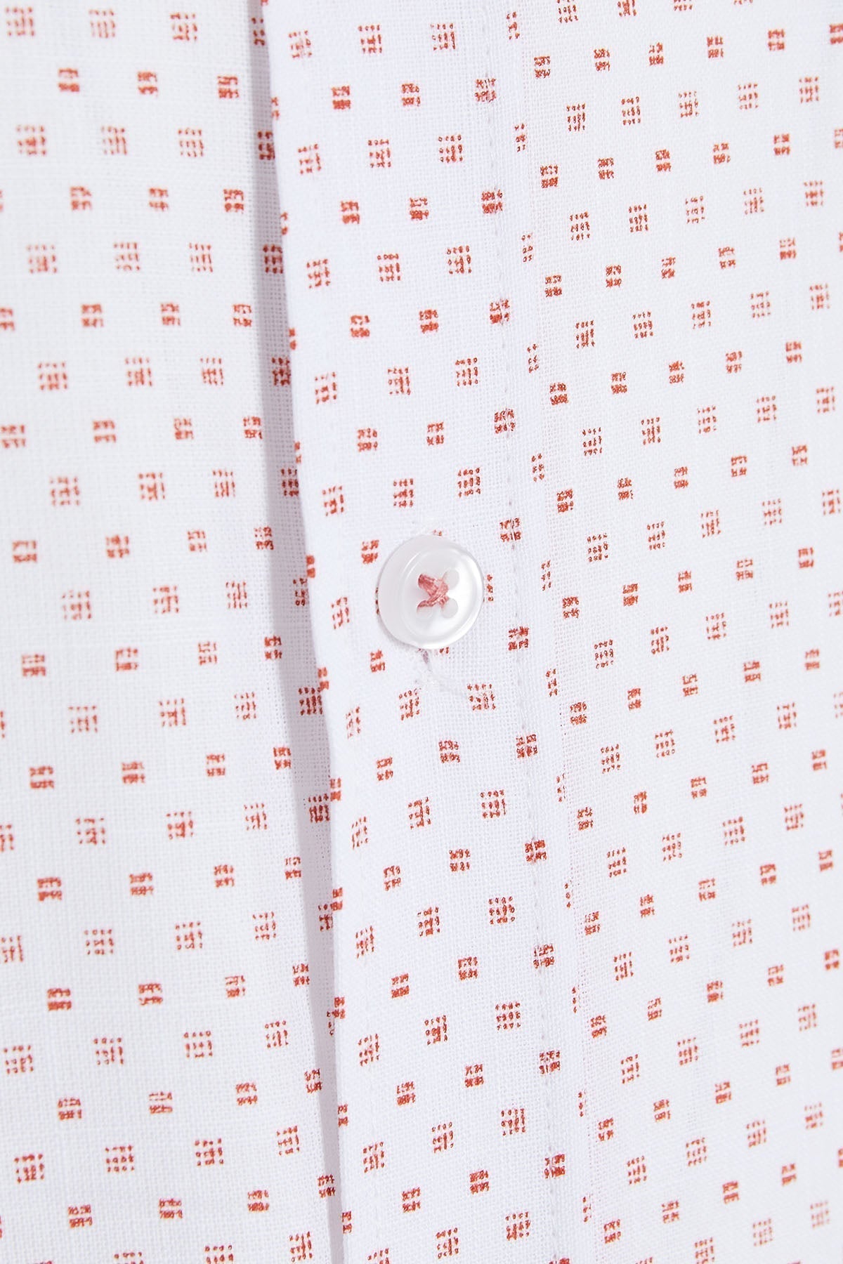 Slim Fit Long Sleeve Printed Cotton Brick Casual Shirt