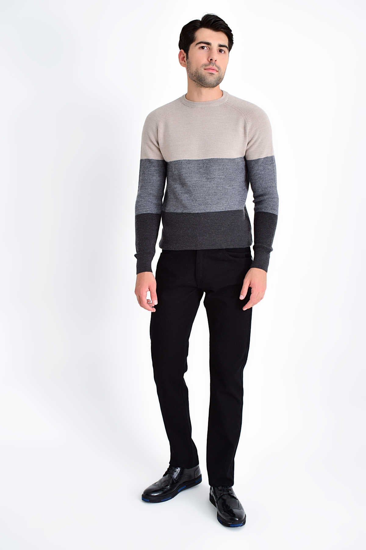 Slim Fit Low Waist Black Cotton Casual Pants - SAYKI