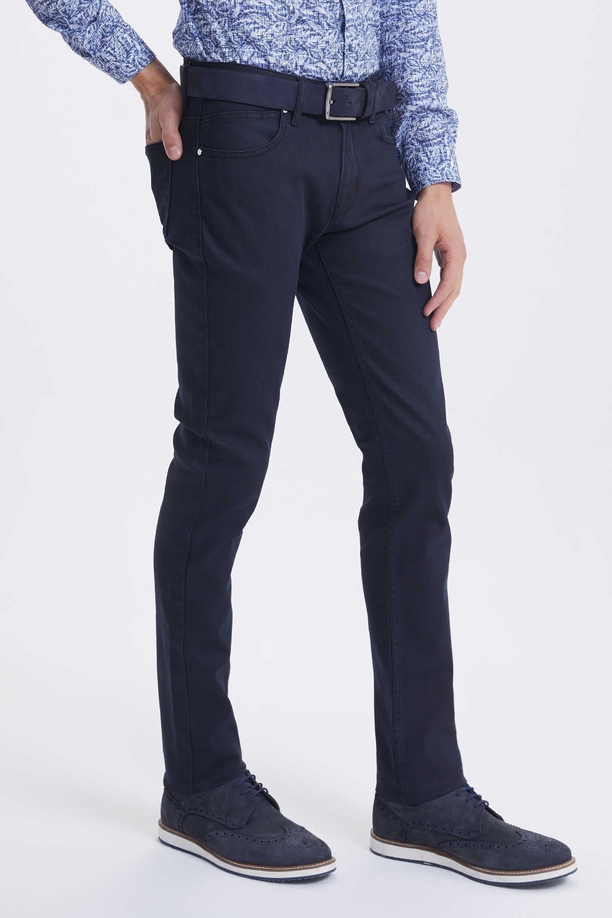 Slim Fit Low Waist Black Cotton Denim - SAYKI