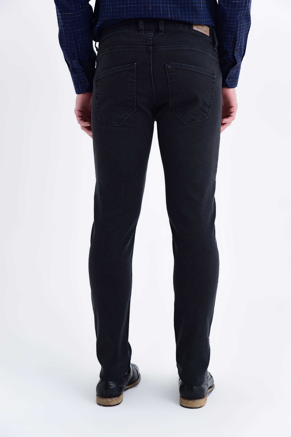 Slim Fit Low Waist Black Cotton Denim Jeans - SAYKI