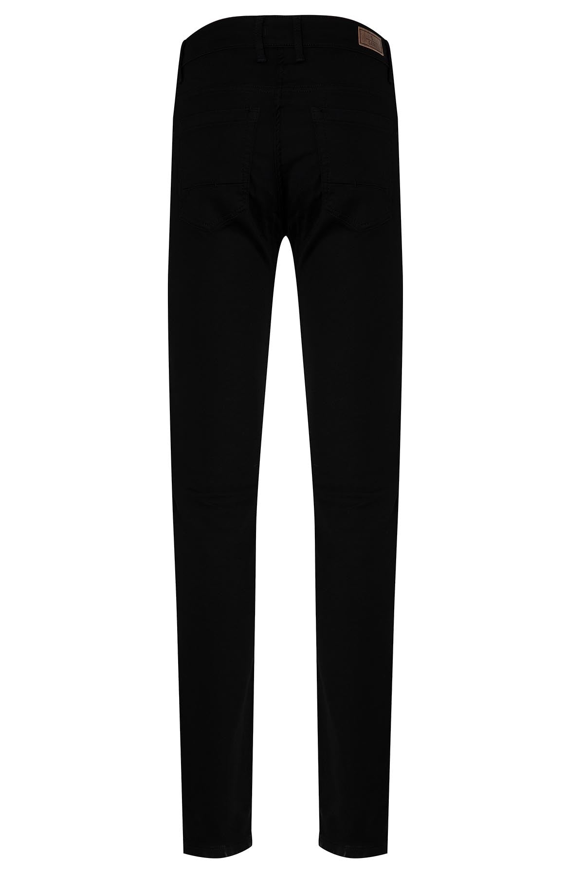 Slim Fit Low Waist Cotton Black Casual Pants - SAYKI