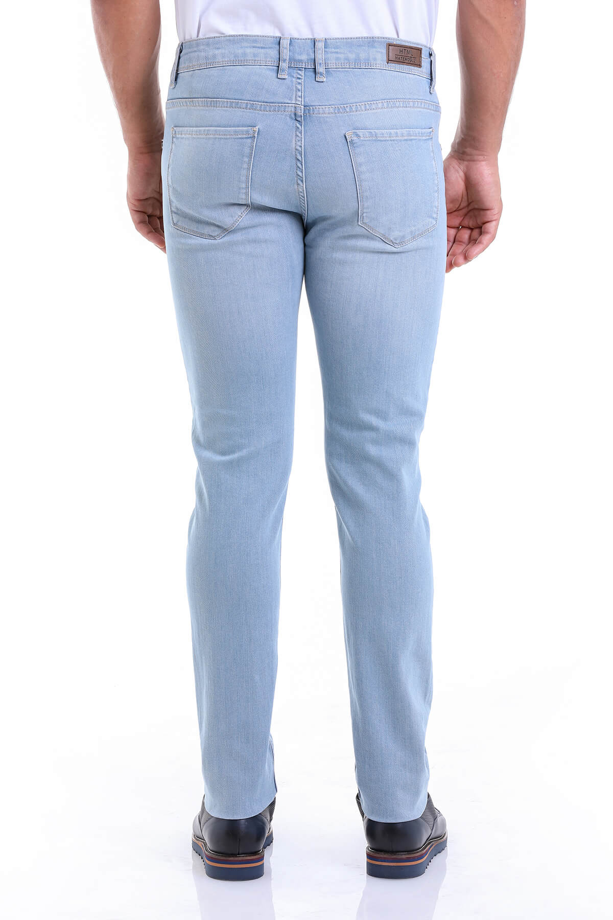 Slim Fit Low Waist Light Blue Cotton Denim - SAYKI
