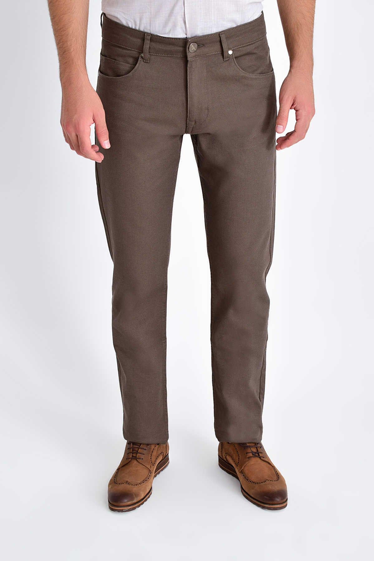 Slim Fit Low Waist Mink Cotton Casual Pants - SAYKI