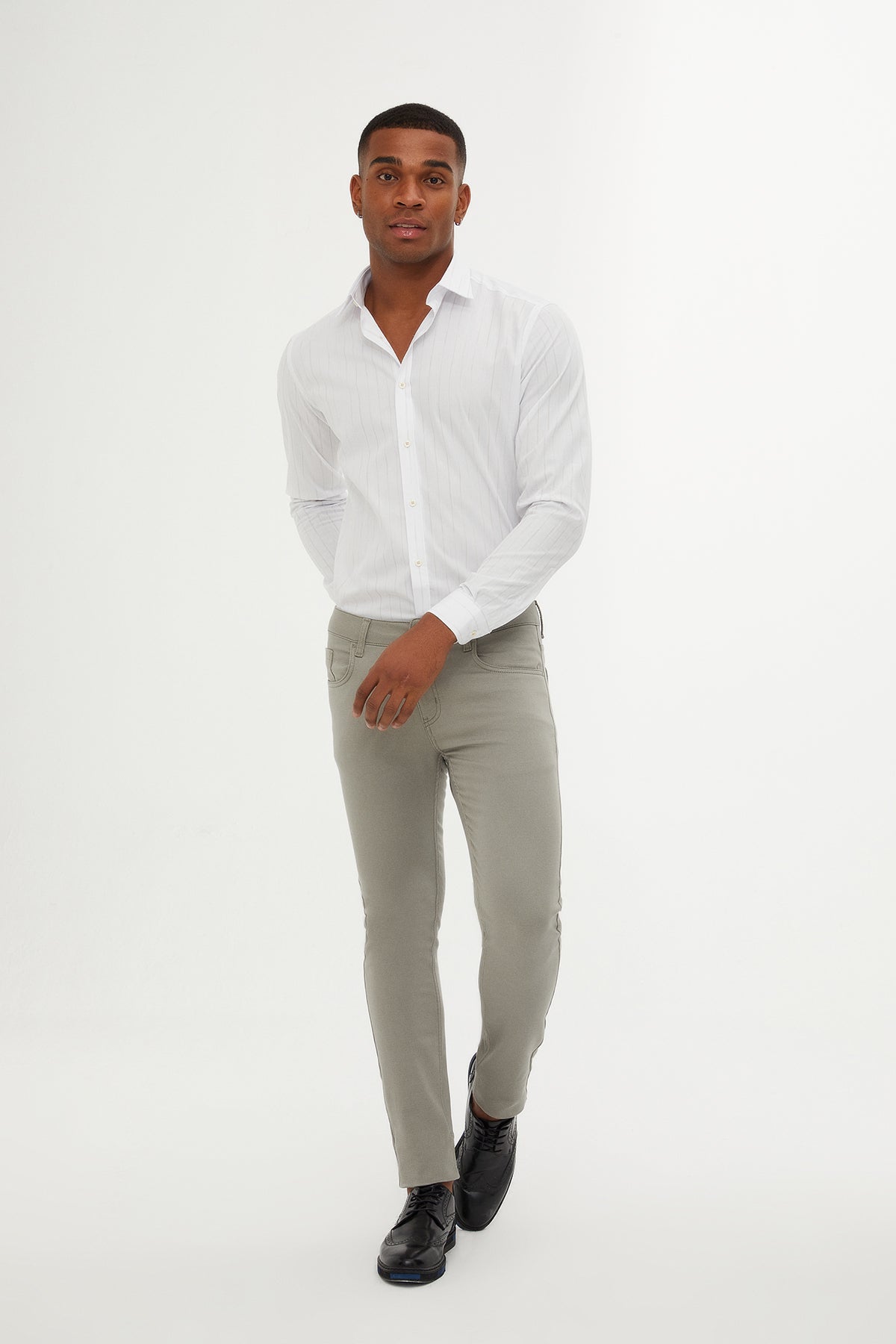 Slim Fit Low Waist Rock Cotton Casual Pants - SAYKI