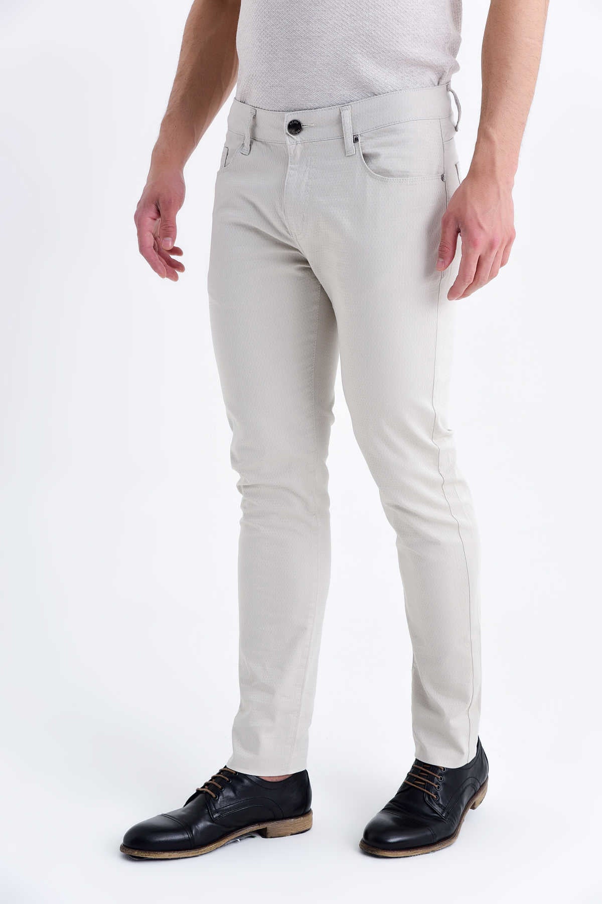 Slim Fit Low Waist Stone Cotton Casual Pants - SAYKI