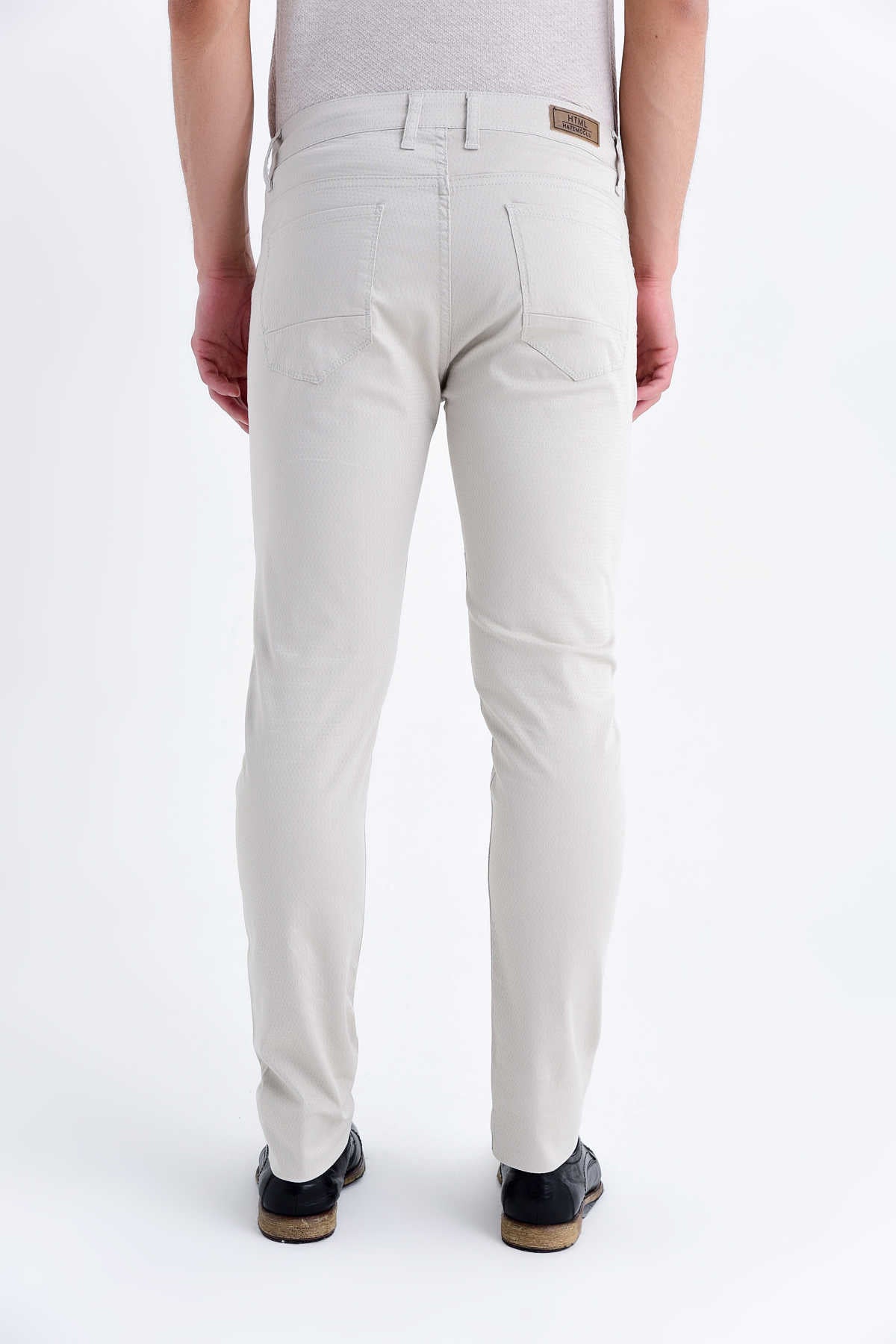 Slim Fit Low Waist Stone Cotton Casual Pants - SAYKI