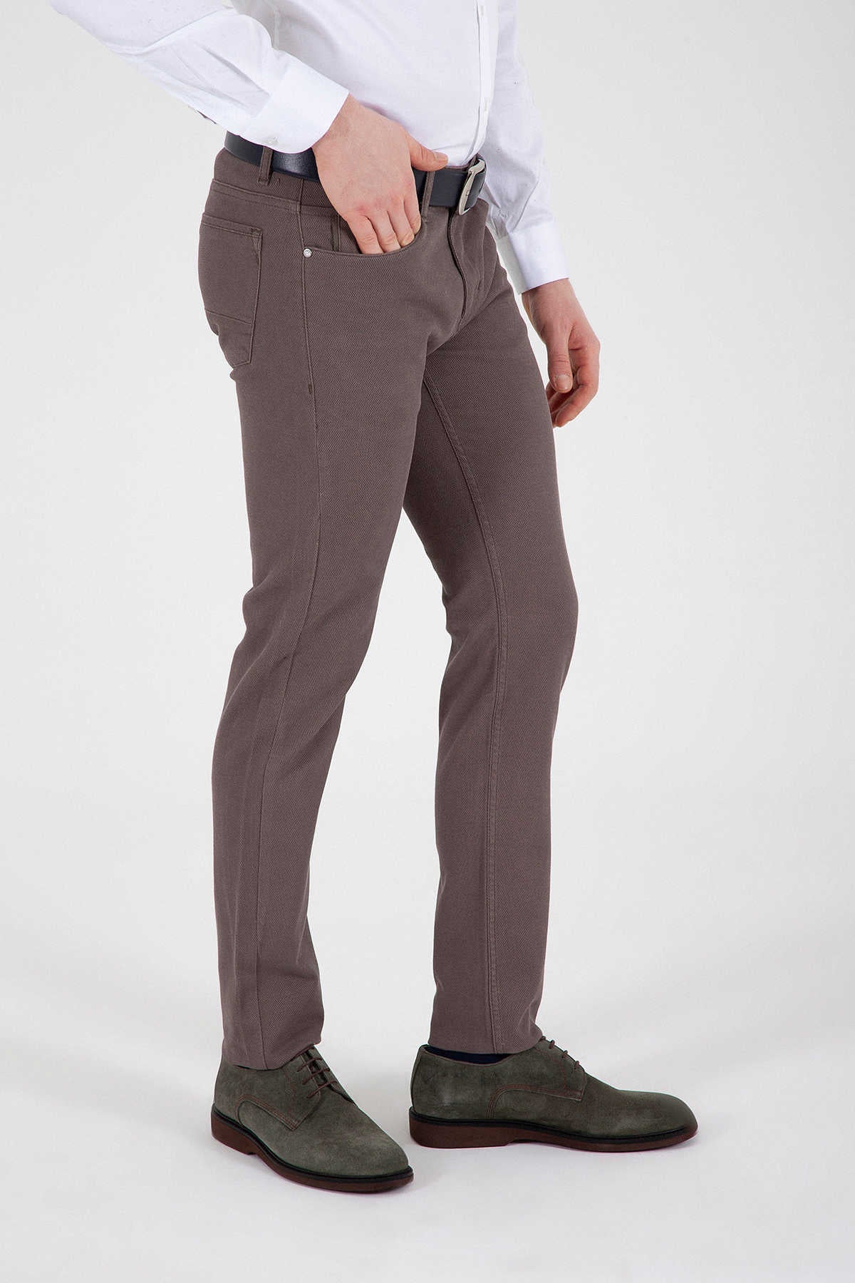 Slim Fit Mink Cotton Low Waist Casual Pants - SAYKI