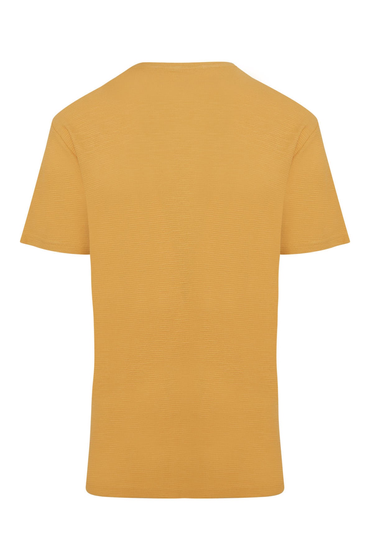 Slim Fit Mustard Cotton Crew Neck T-Shirt - SAYKI