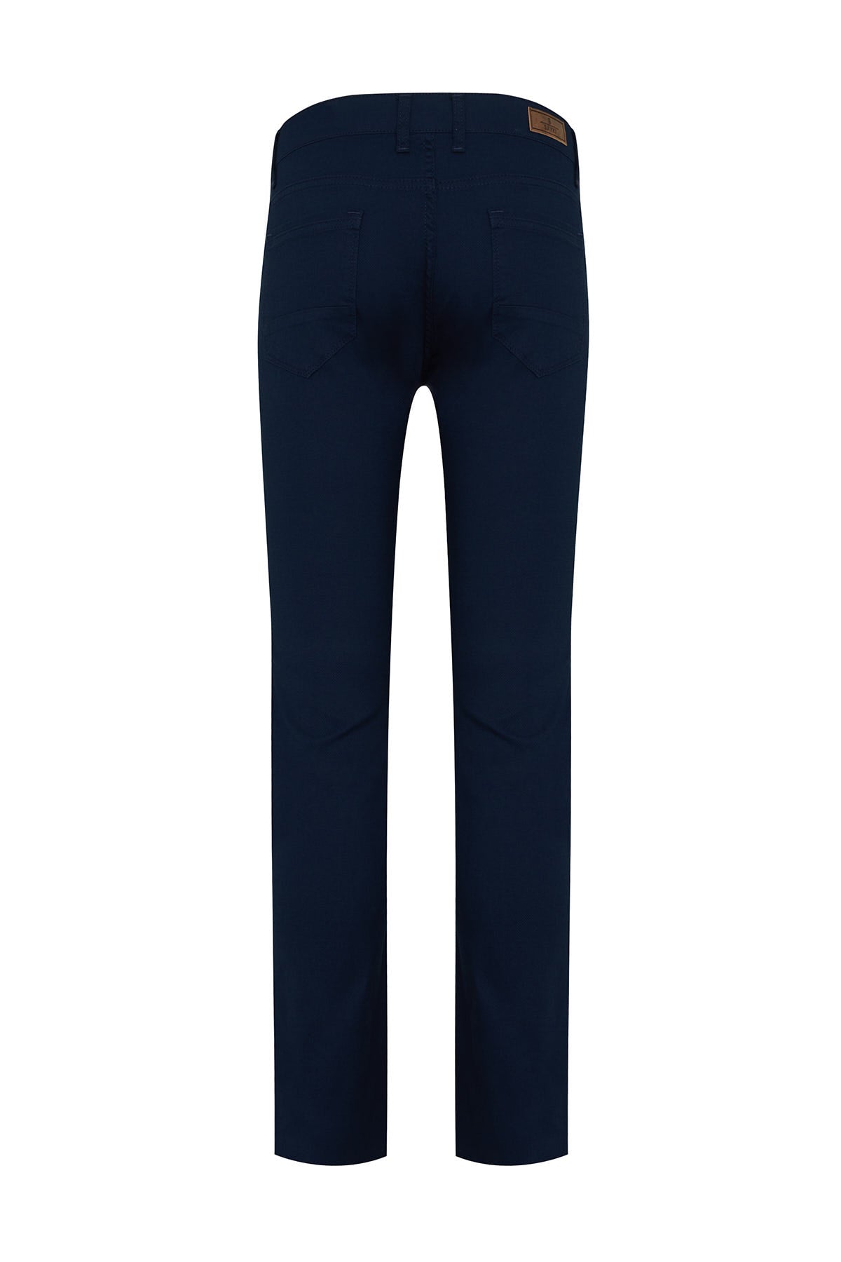 Slim Fit Navy Low Waist Cotton Casual Pants - SAYKI