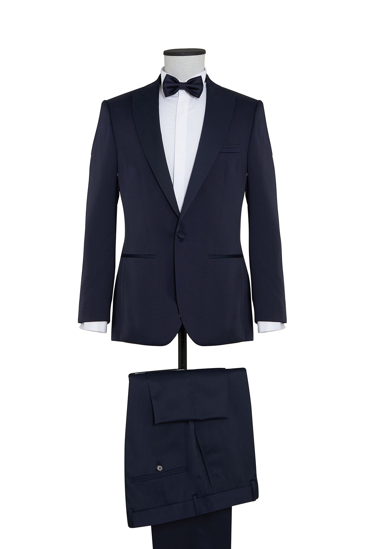 Slim Fit Navy Peak Lapel Classic Tuxedo - SAYKI