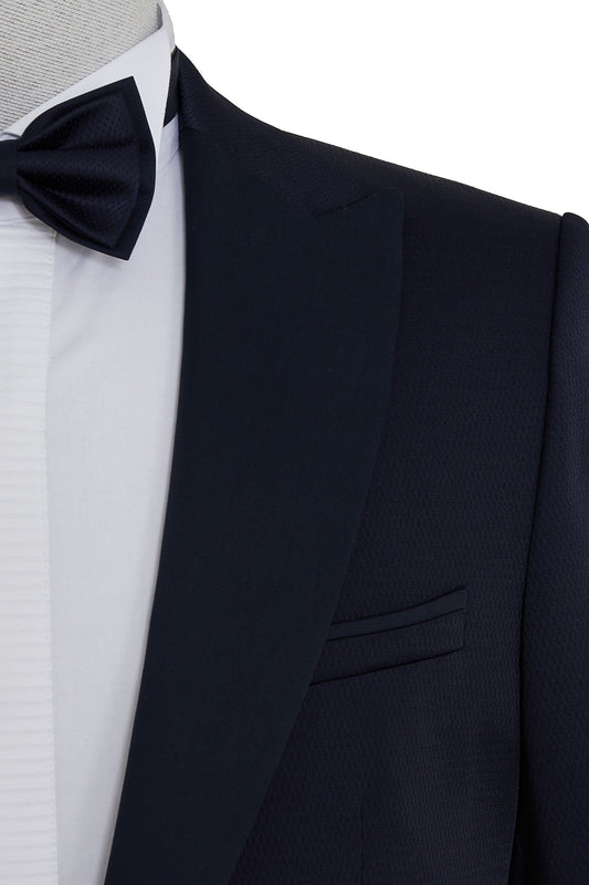 Slim Fit Navy Peak Lapel Classic Tuxedo - SAYKI