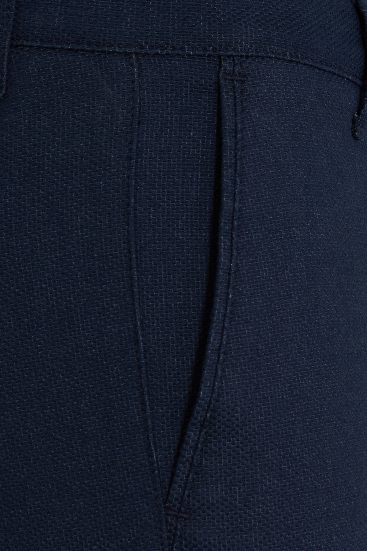 Slim Fit Navy Side Pocket Cotton Casual Pants - SAYKI