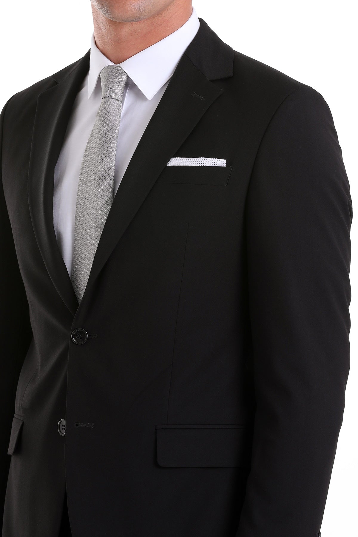 Slim Fit Notch Lapel Black Classic Suit - SAYKI