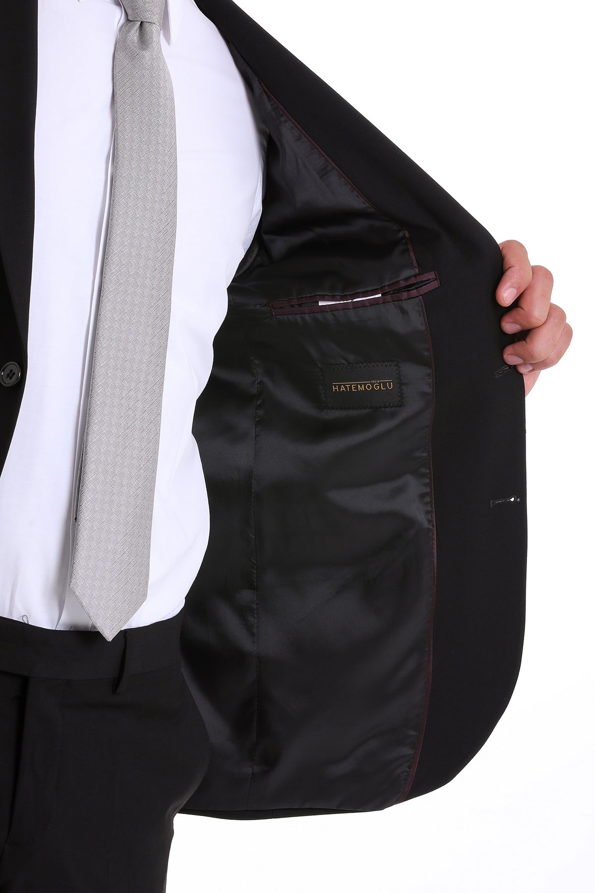 Slim Fit Notch Lapel Black Classic Suit - SAYKI