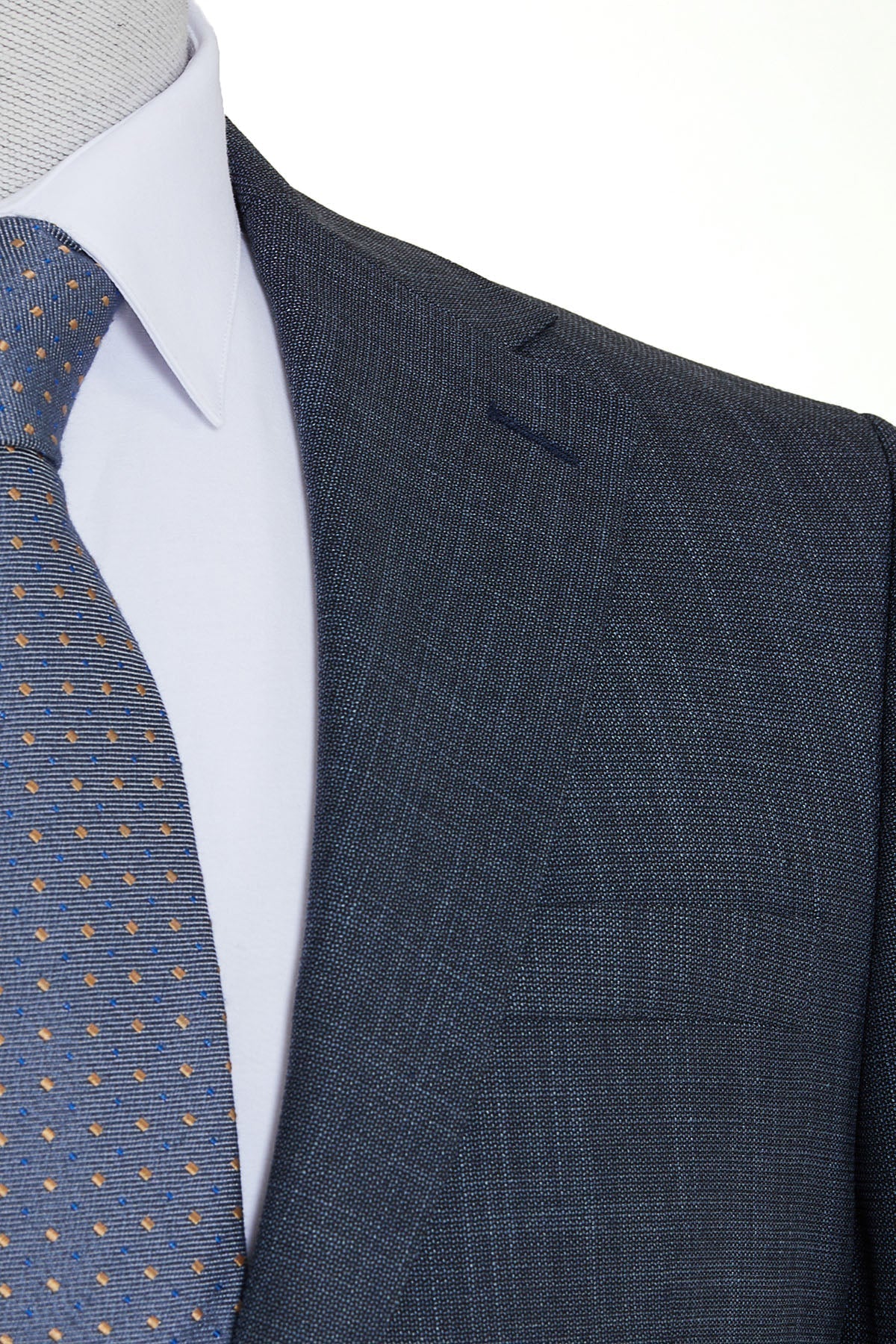 Slim Fit Notch Lapel Blue Classic Suit - SAYKI