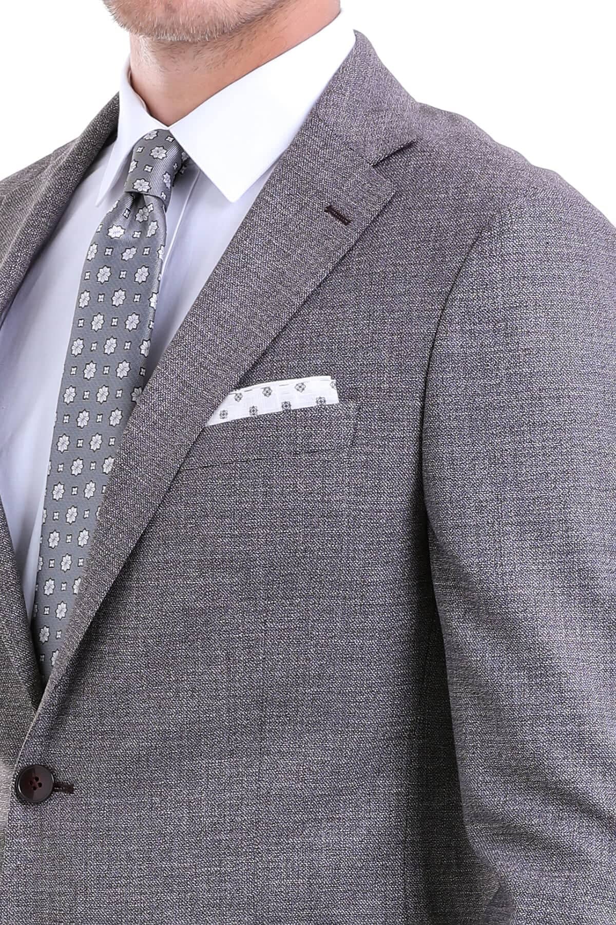 Slim Fit Notch Lapel Burgundy Classic Suit - SAYKI